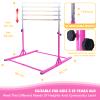 Kangaroo Hoppers Gymnastics Bar for Kids 3-15, Adjustable 35.4"-57.1" Gymnastics Horizontal Bars with Steel Frame at Home/Indoor Training, 260LBS (Pink) view 2