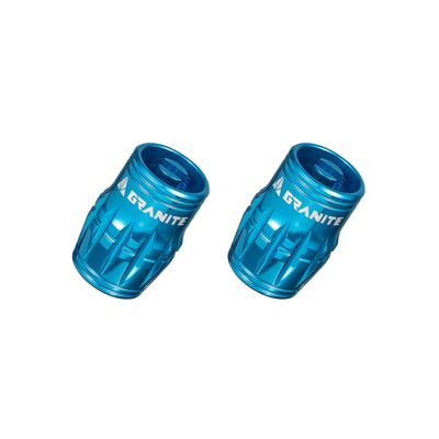 Granite Juicy Nipple Valve Cap with Valve Core Removing Function, Tire Valve Caps Dust Covers for Bikes and Vehicles, Durable Alloy Schrader Valve Cap, 2-Piece Set (Blue)