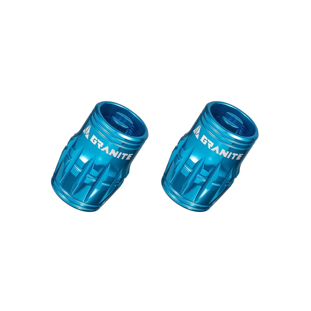 Granite Juicy Nipple Valve Cap with Valve Core Removing Function, Tire Valve Caps Dust Covers for Bikes and Vehicles, Durable Alloy Schrader Valve Cap, 2-Piece Set (Blue)