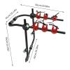 3-Bike Bike Trailer Hitch, Vehicle Trunk Mount Bike Rack F Frame Foldable Bicycle Carrier Holder with No-Wobble Buckles and Straps, for Partially SUV Sedan Minivan, 20kg/44.1 lbs Capacity view 4