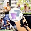 2 Pcs Collapsible Cups, Silicone Collapsible Travel Cup, Expandable Folding Camping DrinkingCup with Lids Reusable Small Portable Mugs-Cup for Travel, Camping, Hiking,Outdoor Sports (Purple&Blue) view 4