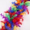 MAOFENG Chandelle Turkey Feather Boa 1.64 Yards 30g for Halloween Dancing Wedding Party DIY Craft Costume Decoration Feather Boa,Rainbow view 3