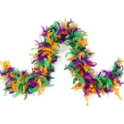 MAOFENG Chandelle Turkey Feather Boa 1.64 Yards 30g for Halloween Dancing Wedding Party DIY Craft Costume Decoration Feather Boa,Mardi Gras