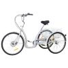26 Inch Tricycle for Adults 6 Speed 3-Wheel Bike with Basket Adjustable Adult Trike Bike Adult Tricycle Cargo Trike Cruise Trike Elderly Bicycle for Shopping Picnic Beach Cycling Pedalling (White) view 1