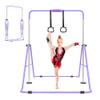 ZUETK Expandable Gymnastics Bar for Kids, Adjustable Height Junior Training Kip Bar, Folding Gymnastic Horizontal Bars Monkey Bar, Home Gym Equipment for Kid Gymnasts, Child, Girl, Boy view 1