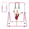 ZUETK Expandable Gymnastics Bar for Kids, Adjustable Height Junior Training Kip Bar, Folding Gymnastic Horizontal Bars Monkey Bar, Home Gym Equipment for Kid Gymnasts, Child, Girl, Boy view 1