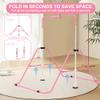 ZUETK Expandable Gymnastics Bar for Kids, Adjustable Height Junior Training Kip Bar, Folding Gymnastic Horizontal Bars Monkey Bar, Home Gym Equipment for Kid Gymnasts, Child, Girl, Boy view 3