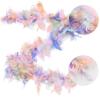 MAOFENG Chandelle Turkey Feather Boa 1.64 Yards 30g for Halloween Dancing Wedding Party DIY Craft Costume Decoration Feather Boa,Macaroon view 2