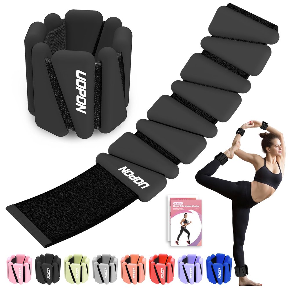 Wrist Ankle Weights for Women Set of 2, Adjustable Silicone Weighted Bangles, Wearable Ultra-durable Strips Weight Bracelet 2 lbs for Yoga, Pilates, Barre, Walking, Arm & Leg Workout