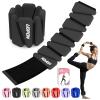 Wrist Ankle Weights for Women Set of 2, Adjustable Silicone Weighted Bangles, Wearable Ultra-durable Strips Weight Bracelet 2 lbs for Yoga, Pilates, Barre, Walking, Arm & Leg Workout view 1