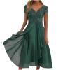 2024 Wedding Guests Dresses Women 2024 Formal Midi Dress Embroidered Lace V-Neck Evening Party Ball Gown Concert Outfit view 1