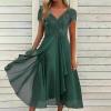 2024 Wedding Guests Dresses Women 2024 Formal Midi Dress Embroidered Lace V-Neck Evening Party Ball Gown Concert Outfit view 2