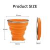 2 Pcs Collapsible Cups, Silicone Collapsible Travel Cup, Expandable Folding Camping DrinkingCup with Lids Reusable Small Portable Mugs-Cup for Travel, Camping, Hiking,Outdoor Sports (Orange&Green) view 2