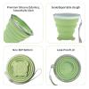 2 Pcs Collapsible Cups, Silicone Collapsible Travel Cup, Expandable Folding Camping DrinkingCup with Lids Reusable Small Portable Mugs-Cup for Travel, Camping, Hiking,Outdoor Sports (Orange&Green) view 3