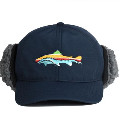EDTREK Windproof and Waterproof Winter Hat with Sherpa Lined Ear Flap - Ultra Performance Blaze Orange and Camo Hunting Hat (US, Alpha, X-Large, Navy)