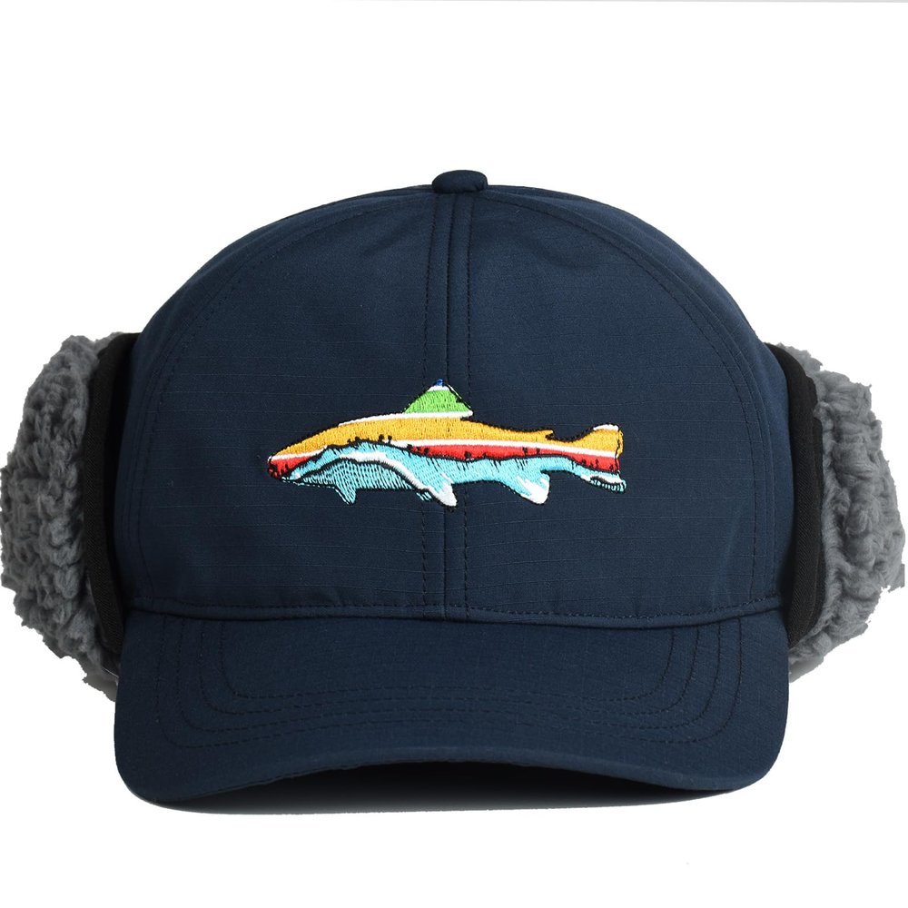 EDTREK Windproof and Waterproof Winter Hat with Sherpa Lined Ear Flap - Ultra Performance Blaze Orange and Camo Hunting Hat (US, Alpha, X-Large, Navy)