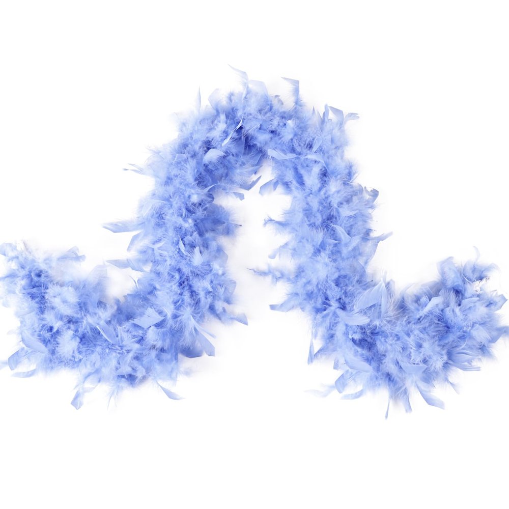 MAOFENG Chandelle Turkey Feather Boa 1.64 Yards 30g for Halloween Dancing Wedding Party DIY Craft Costume Decoration Feather Boa,Baby Blue