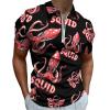Cephalopod Squid Men's Zipper Polo Shirts Short Sleeve Casual Slim Fit Golf Shirt 3XL view 1