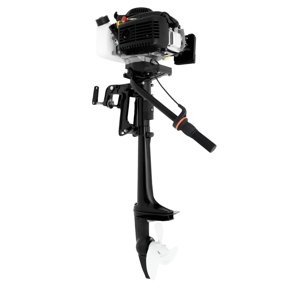 2-Stroke Engine Outboard Motor 3.5HP Boat Motor Half Water Cooling Half Air Cooling System CDI Ignition System for Inflatable Boat with Motor Fishing Boats Yachts Sailboats (4HP 4-Stroke 2)