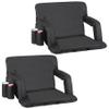 LEMY 25" Wide Stadium Seats with Back Support, Stadium Chairs for Bleachers, Camping, Sports Events, Set of 2 Chairs (Black) view 1
