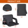 LEMY 25" Wide Stadium Seats with Back Support, Stadium Chairs for Bleachers, Camping, Sports Events, Set of 2 Chairs (Black) view 3