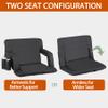 LEMY 25" Wide Stadium Seats with Back Support, Stadium Chairs for Bleachers, Camping, Sports Events, Set of 2 Chairs (Black) view 4