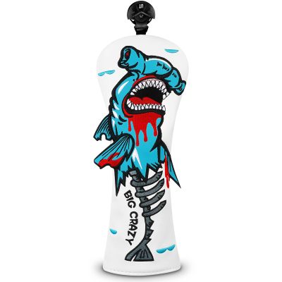 Big Crazy Golf Head Covers, Golf Club Covers Funny, Driver Headcovers, Golf Club Covers, Fairway Woods Head Covers, Hybrids Headcover, Putter Cover with Soft Lining for Golf Gift Hammerhead Sharks