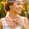 Brishow Pearl Choker Jewelry Set Crystal Wedding Earrings Bracelet Set Bridal Pearl Necklace for Women (Pack of 3) (2 Layered, Green) view 3