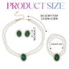 Brishow Pearl Choker Jewelry Set Crystal Wedding Earrings Bracelet Set Bridal Pearl Necklace for Women (Pack of 3) (2 Layered, Green) view 4