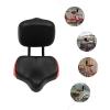 Bike Saddle with Backrest, Large Bike Seat Replacement for Mountain Bike Tricycle Commuter Bike, Extra Wide Bicycle Seat Wing Ergonomic Design, Shock Absorbing, Waterproof, Universal (Black, Red) view 4
