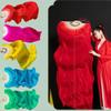 MWYDMA Belly Dance Fans Silk Artificial Fans Hand Made Belly Dance Dancing Solid Colour Silk Bamboo Long Fan for Party Stage Performance (red) view 2