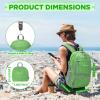 ZOMAKE 14/25L Packable Backpack for Women Men - Small Lightweight Hiking Daypack for Travel - Tear Resistant Foldable Day Pack - Dark Green&Black view 2