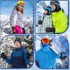 Tarpop 3 Pairs Mens Ski Gloves Winter Warm Women Gloves Adjustable Non Slip Snowboard Snow Waterproof Warm(M,Black, Black Red, Black Blue) view 4
