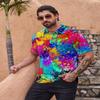 GDEVIG Mens Funny Polo Shirts, Graffiti Pigment Golf Shirts Short Sleeve, Moisture Wicking Quick-Dry Business Casual Shirt for Men view 2