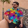 GDEVIG Mens Funny Polo Shirts, Graffiti Pigment Golf Shirts Short Sleeve, Moisture Wicking Quick-Dry Business Casual Shirt for Men view 3