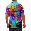 GDEVIG Mens Funny Polo Shirts, Graffiti Pigment Golf Shirts Short Sleeve, Moisture Wicking Quick-Dry Business Casual Shirt for Men view 4