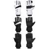 Tarpop 3 Pairs Mens Ski Gloves Winter Warm Women Gloves Adjustable Non Slip Snowboard Snow Waterproof Warm(F,Black, Black White, White Black) view 1