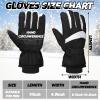 Tarpop 3 Pairs Mens Ski Gloves Winter Warm Women Gloves Adjustable Non Slip Snowboard Snow Waterproof Warm(F,Black, Black White, White Black) view 4