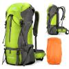 ShowyLive 70L Hiking Backpack - Lightweight Waterproof Travel Backpack for Men & Women, Foldable Daypack with Rain Cover for Camping & Outdoor (Fluorescent Green) view 1