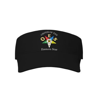 NineFit Basics OES Eastern Star Visor Cap Sports Empty Top Hats Adjustable Sun Tennis Caps for Women and Men 14 Black