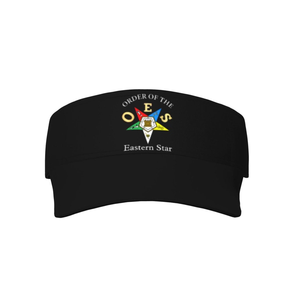 NineFit Basics OES Eastern Star Visor Cap Sports Empty Top Hats Adjustable Sun Tennis Caps for Women and Men 14 Black
