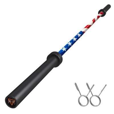 SPART 7FT Barbell Bar, Solid Chrome Olympic Bar with Bearings, 700Lbs Capacity Weight Bar for Home Gym Strength Training, Weightlifting, and Powerlifting, Weight Bar Fit for 2 Inch Olympic Plates, Star Stripe