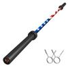 SPART 7FT Barbell Bar, Solid Chrome Olympic Bar with Bearings, 700Lbs Capacity Weight Bar for Home Gym Strength Training, Weightlifting, and Powerlifting, Weight Bar Fit for 2 Inch Olympic Plates, Star Stripe view 1