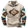 Hoodies for Men Fashion Drawstring Aztec Ethnic Print Hooded Sweatshirts Casual Long Sleeve 4th Of July Shirts warehouse amazon warehouse deals Beige L view 1
