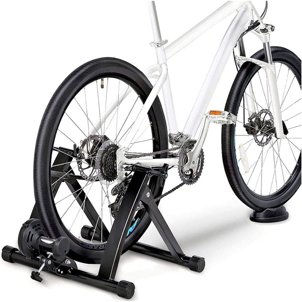 CFDZCP Bike Trainer Stand Indoor Bike Trainer, Foldable Turbo Trainer Bike Stand with Magnetic Resistance26"-28" Wheels Indoor Exercise Bicycle StandBlack(700C Wired)