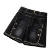 Dawery Stretch Denim Shorts Women's Summer Thin High Waist Straight Tube A-Line Hot Pants Casual Female Shorts Black S view 1
