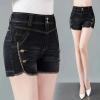Dawery Stretch Denim Shorts Women's Summer Thin High Waist Straight Tube A-Line Hot Pants Casual Female Shorts Black S view 2