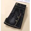 Dawery Stretch Denim Shorts Women's Summer Thin High Waist Straight Tube A-Line Hot Pants Casual Female Shorts Black S view 3