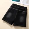 Dawery Stretch Denim Shorts Women's Summer Thin High Waist Straight Tube A-Line Hot Pants Casual Female Shorts Black S view 4
