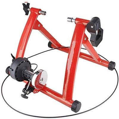 CFDZCP Bike Trainer Stand Bicycle Roller Trainer Foldable Turbo Trainer Bike Stand Home Training 6-Speed Bike Trainer with Magnetic Resistance, Road Trainer, Bike Trainer(Red)